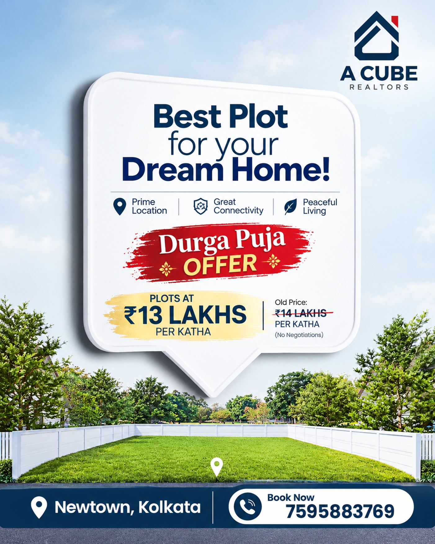 New Royal Enclave Durga Puja offer: plots at ₹13 lakh per katha